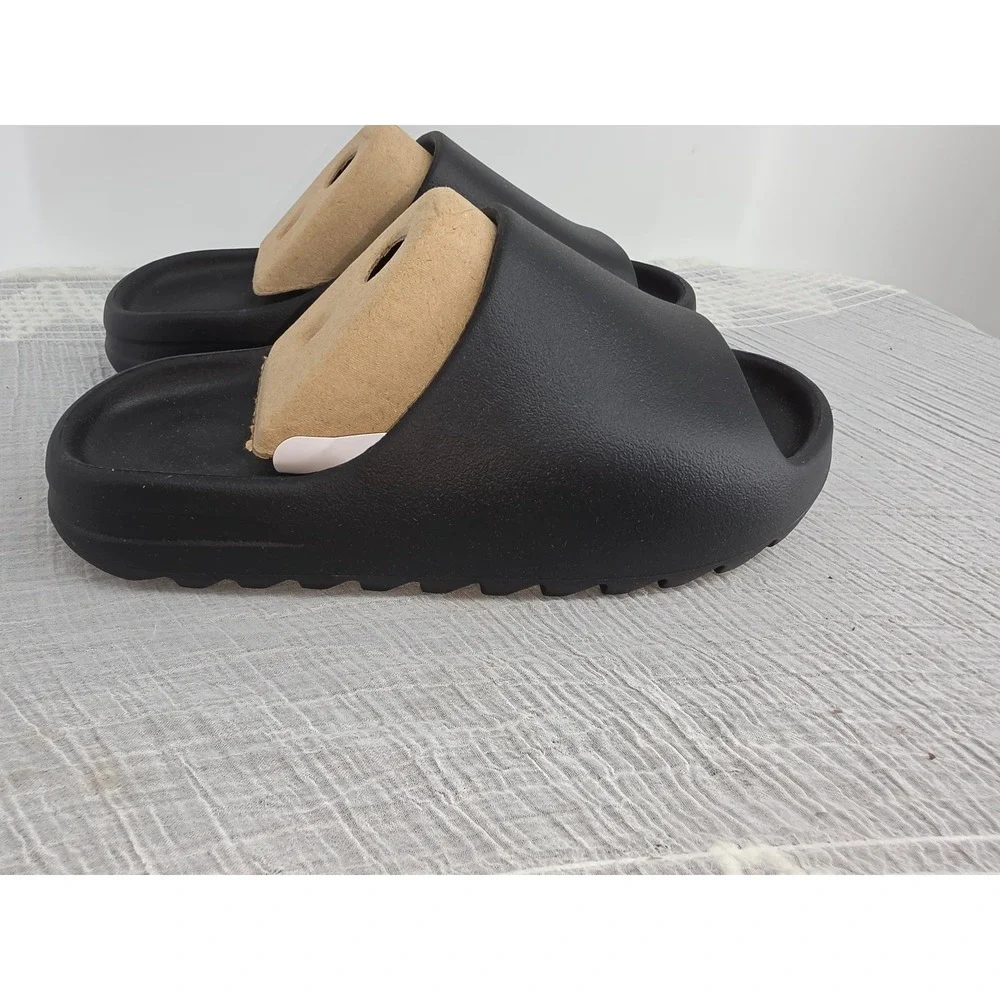 Mens Black Foam Slide Sandals Open Toe Platform Comfort Slides YS-01 Size 10US